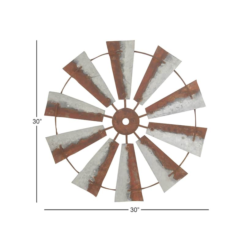 Metal Windmill Indoor Outdoor Home Wall Decor - Roche River Decor