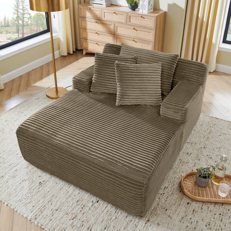 Oversized Single Lazy Sofa Lounge Chair, High-Density Foam Filled Reading Chair, Velvet Upholstered Boneless Chairs