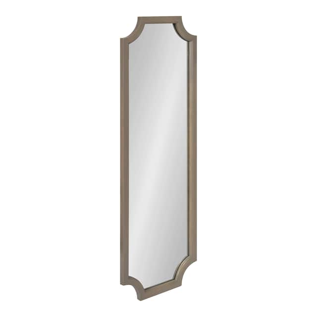 Kate and Laurel Hogan Scalloped Wood Framed Mirror - 16x48 - Gray