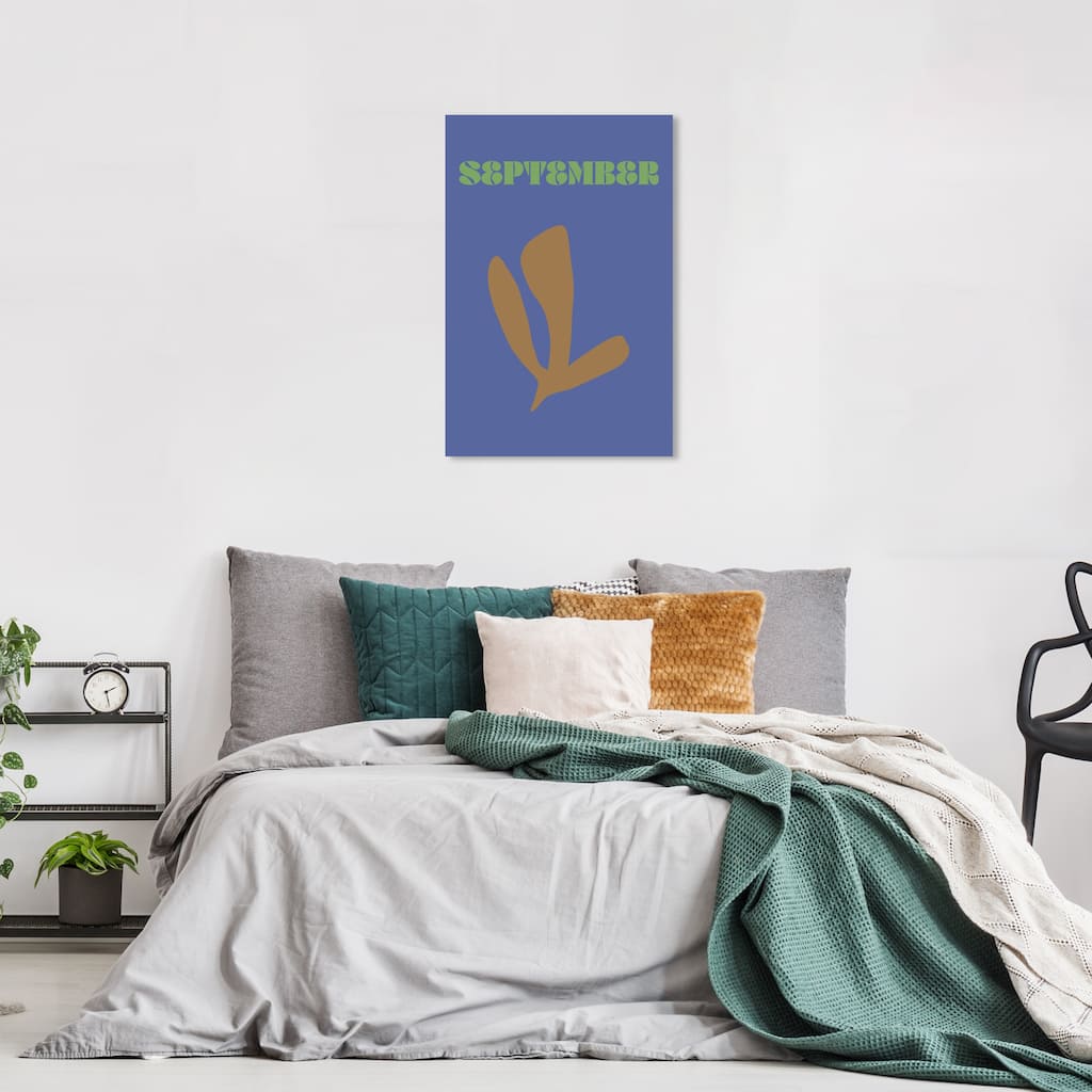 Wynwood Studio Canvas Typography and Quotes September Simple Nature Blue Modern & Contemporary Wall Art Canvas Print