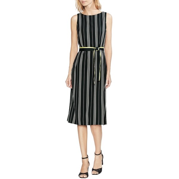 black striped midi dress