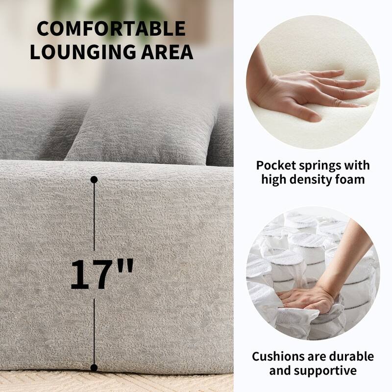 110'' Modular Sectional Curved Boneless Sofa