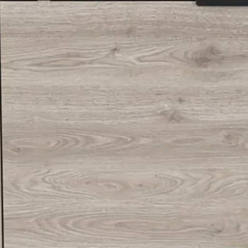 HomeRoots 43" Light Gray and Black Wood Console Bar Cabinet With Two Doors
