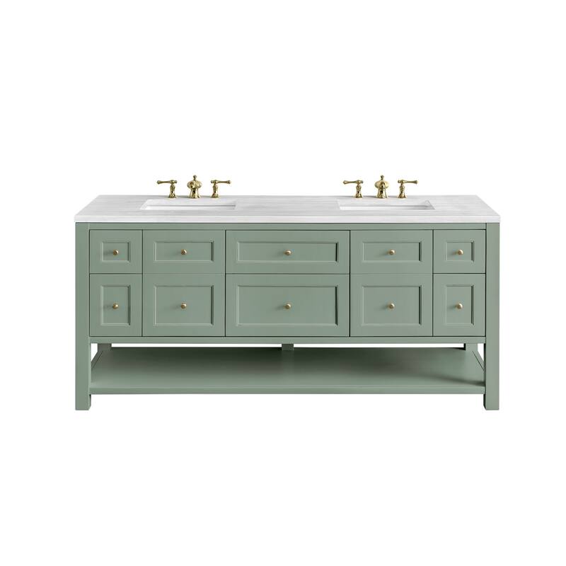 James Martin Vanities 330-V72-3AF Breckenridge 72" Free Standing - Smokey Celadon - Steel Finish