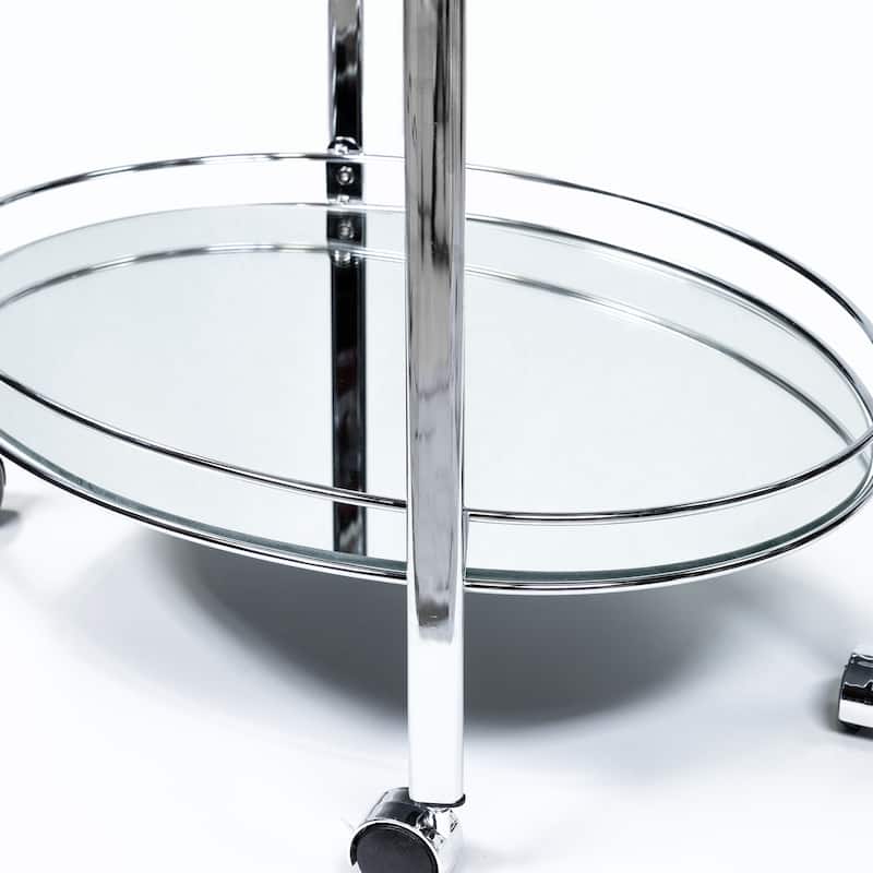 DH BASIC Modern Chrome Bar Cart by Denhour