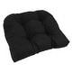preview thumbnail 1 of 12, 19-inch Twill U-shaped Chair Cushion (Set of 1, 2, or 4) - 19 x 19 Single - Black