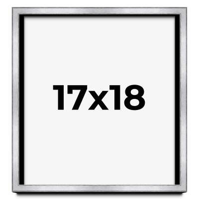 17x18 Shadow Box Frame Silver | 1.375 Inches Deep Real Wood