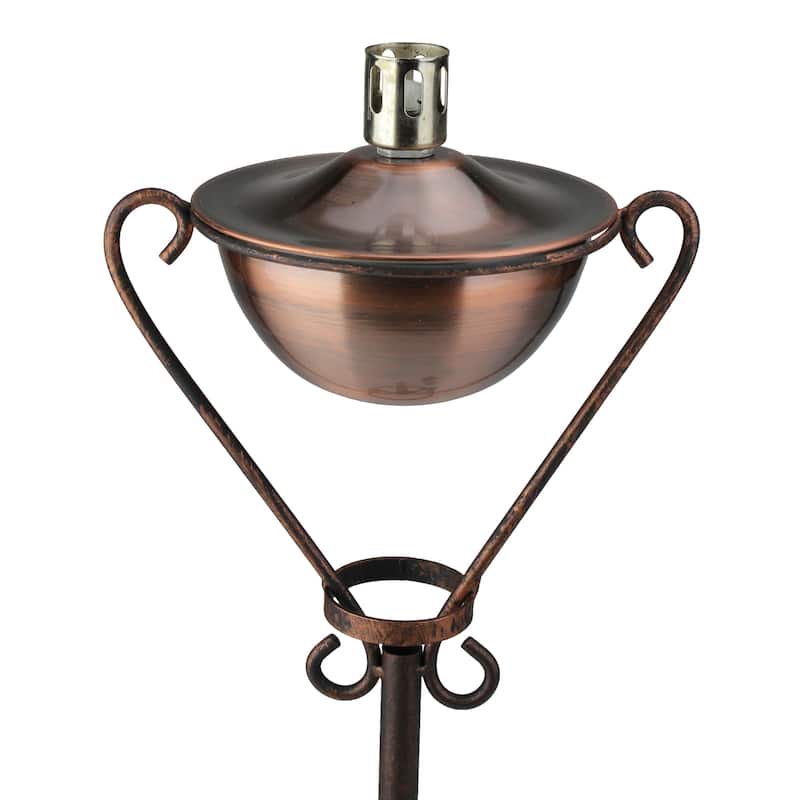 61" Brushed Copper Half Moon Oil Lamp Outdoor Patio Torch