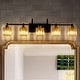 preview thumbnail 9 of 22, 3/4/5-Light Modern Industrial Dimmable Crystal Bathroom Vanity Light 37 in. W