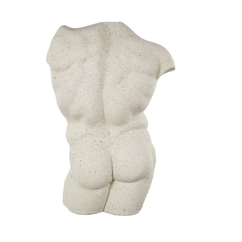 Polystone People Textured Sculpture with Black Speckles - White - Roche River Decor