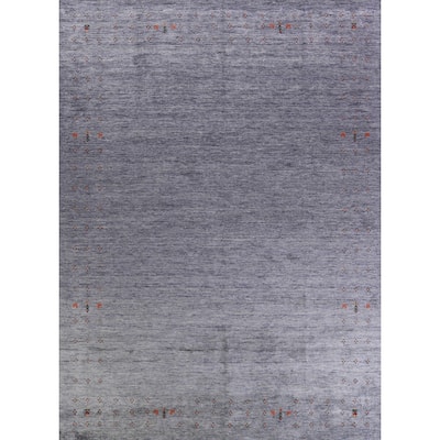 Hand Knotted Oriental 100% Wool Carpet Tribal Tribal Navy Blue & Blues Gabbeh Area Rug - 12' 0'' X 8' 10''