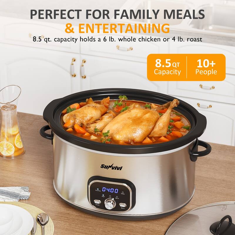 8.5 Quart Programmable Slow Cooker with Delay Function