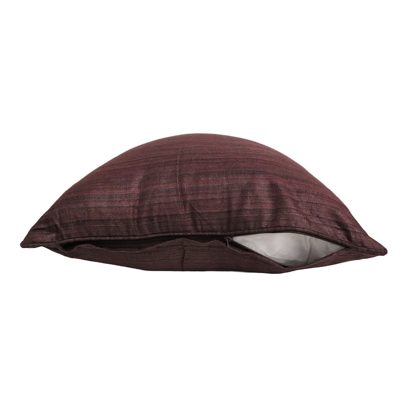 Home&Manor Raw Silk Throw Pillow 18" Dark Brown