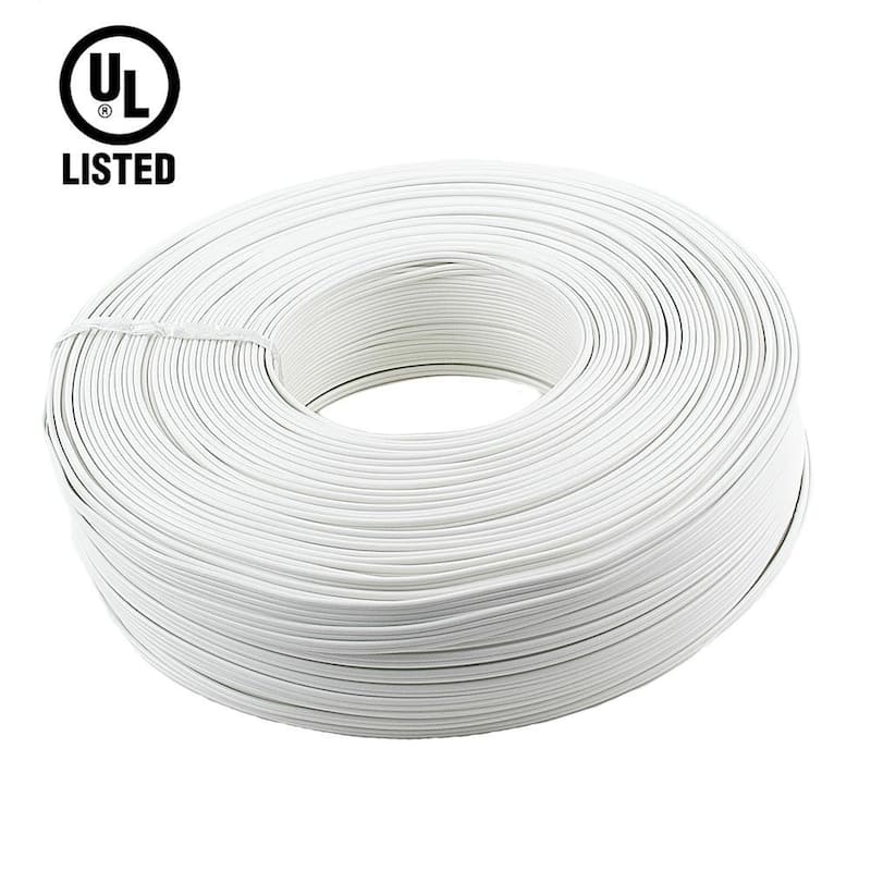 Novelty Lights 500 Foot Zip Cord Wire, White, 18 Gauge, SPT-1