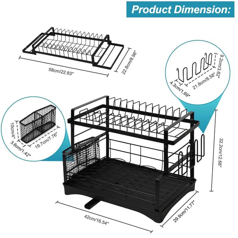 Dish Drying Rack w/ 8 Tiers Pot Organizer Rack for Kitchen (Set of 2)