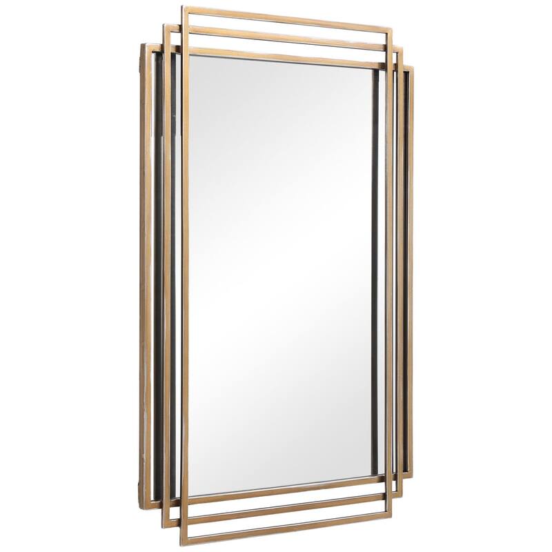 Uttermost Amherst 37" x 24" Hollywood Glam Layered Frame Wall Mirror