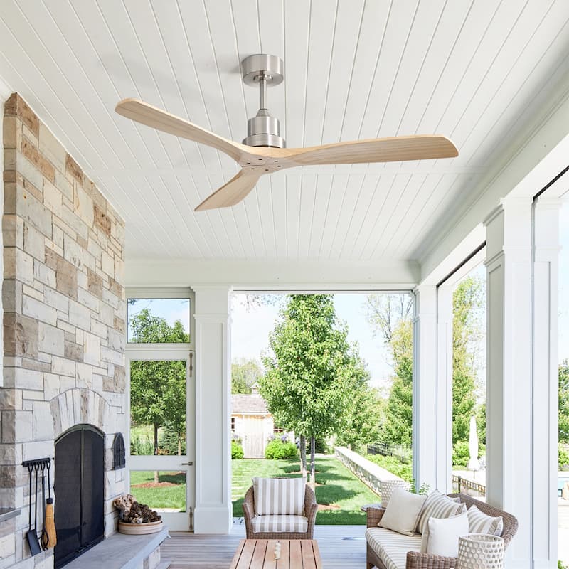 Sofucor 52Inch Ceiling Fan without Light, 6 Wind Speeds with Remote Control for Living Room and Patio