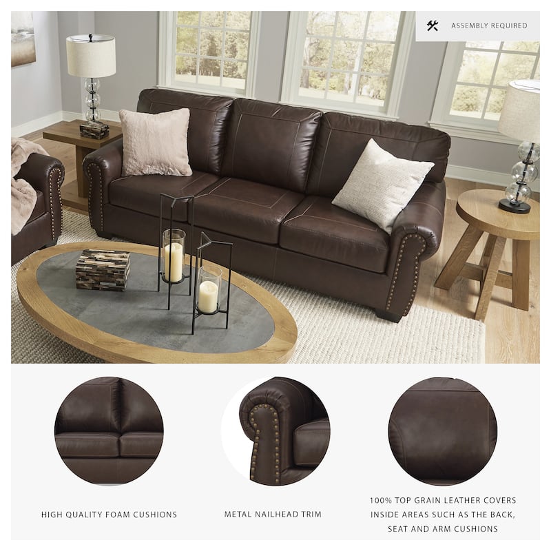 Signature Design by Ashley Colleton Dark Brown Sofa - 92"W x 40"D x 39"H