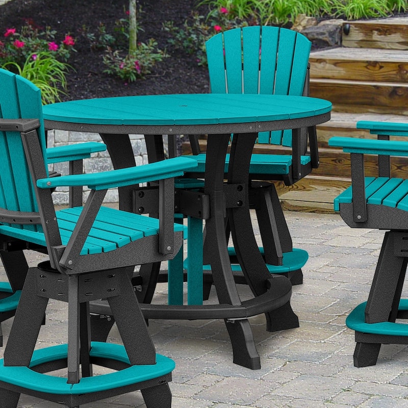 OS Home and Office Model Counter Height Swivel Arm Chair in Aruba Blue on a Black Base - N/A