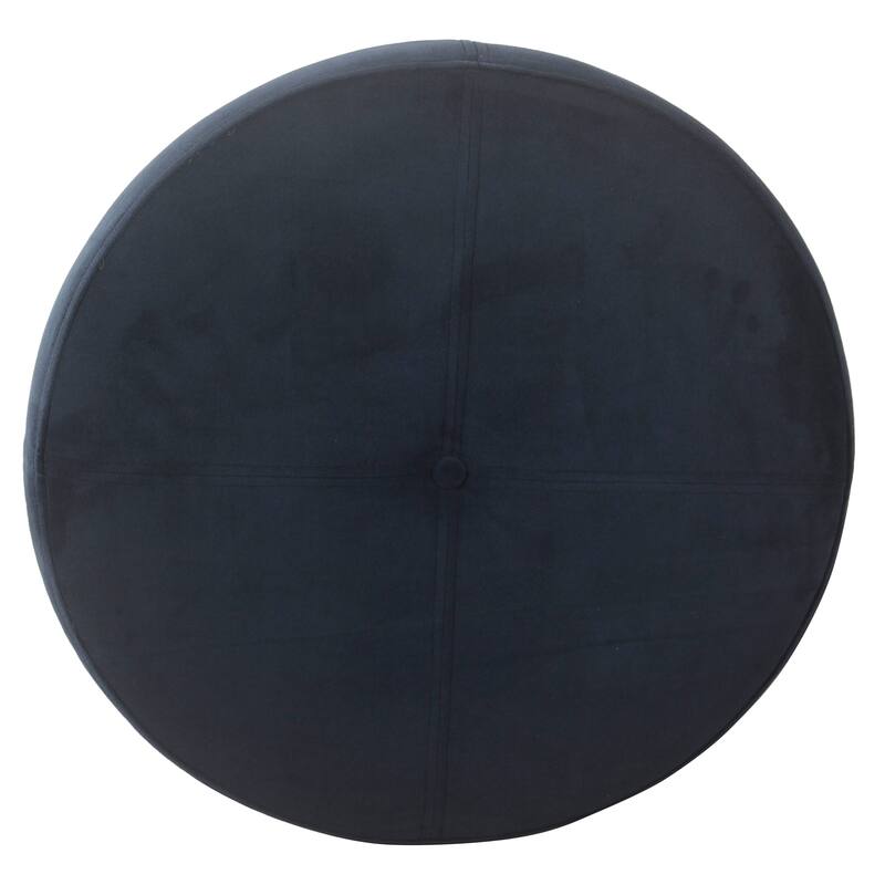 HomePop Velvet Storage Ottoman - Navy