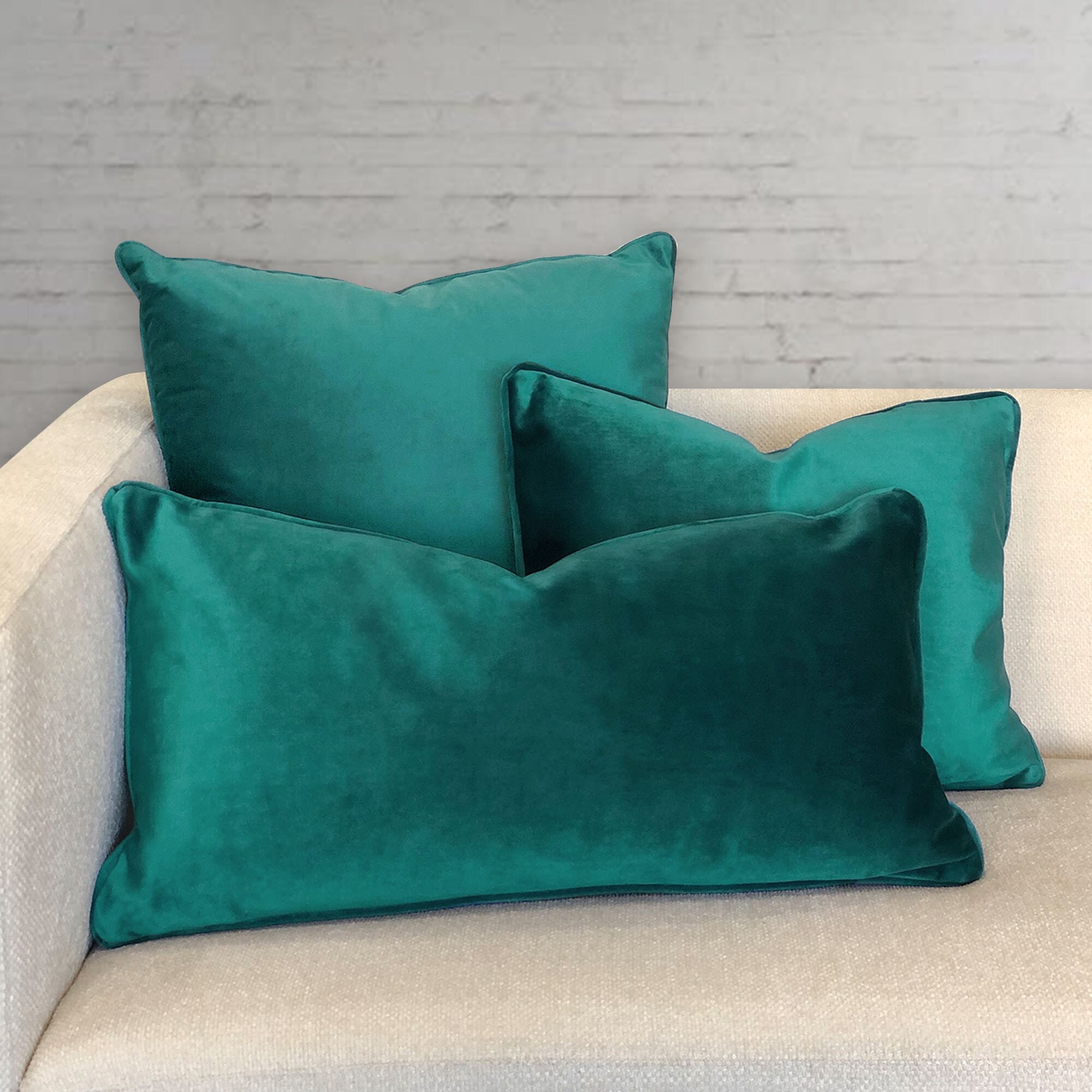 Rodeo Home Ice Luxury Solid Velvet Decorative Pillow with Insert 3 Sizes Bed Bath Beyond 34339097