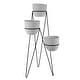 Lava Black Metal/ Cement 36-inch Tall 3-tier Plant Stand - Image 3