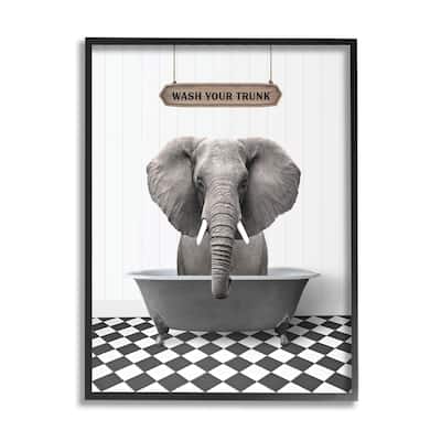 Stupell Wash Your Trunk Phrase Framed Giclee Art Design by Lettered and Lined
