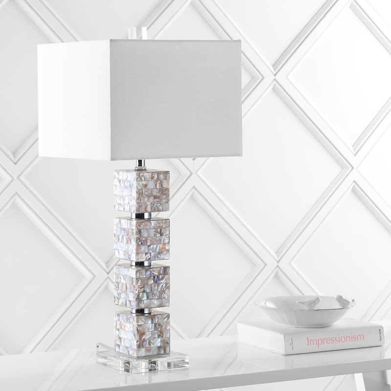 SAFAVIEH Lighting 31-inch Rafferty Cream Table Lamp (Set of 2) - 13"x13"x29"