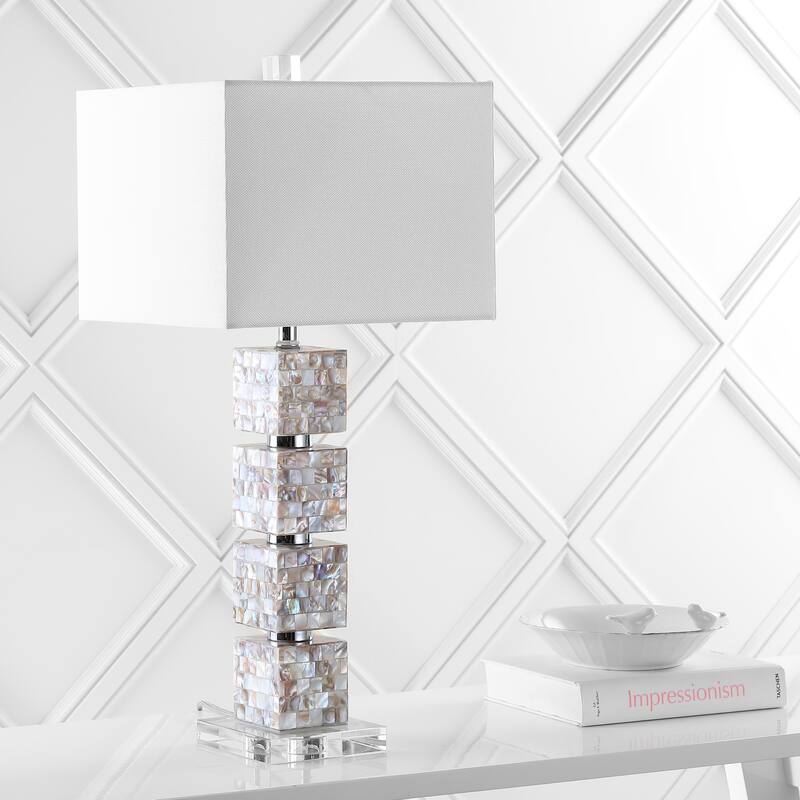 SAFAVIEH Lighting Crista 31-inch Cream Table Lamp (Set of 2) - 13"x13"x29" - 13Wx13Dx29H