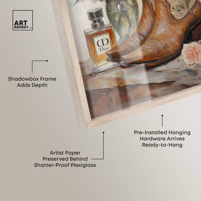 Delicate Floral Boots Shadowbox by Art Remedy
