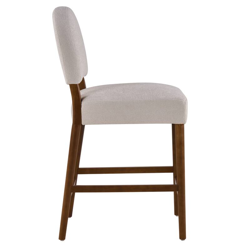 Christopher Knight Home - Upholstered Counter Height Bar Stool Set with Spacious Seat & Adjustable Floor Levelers, Set of 2