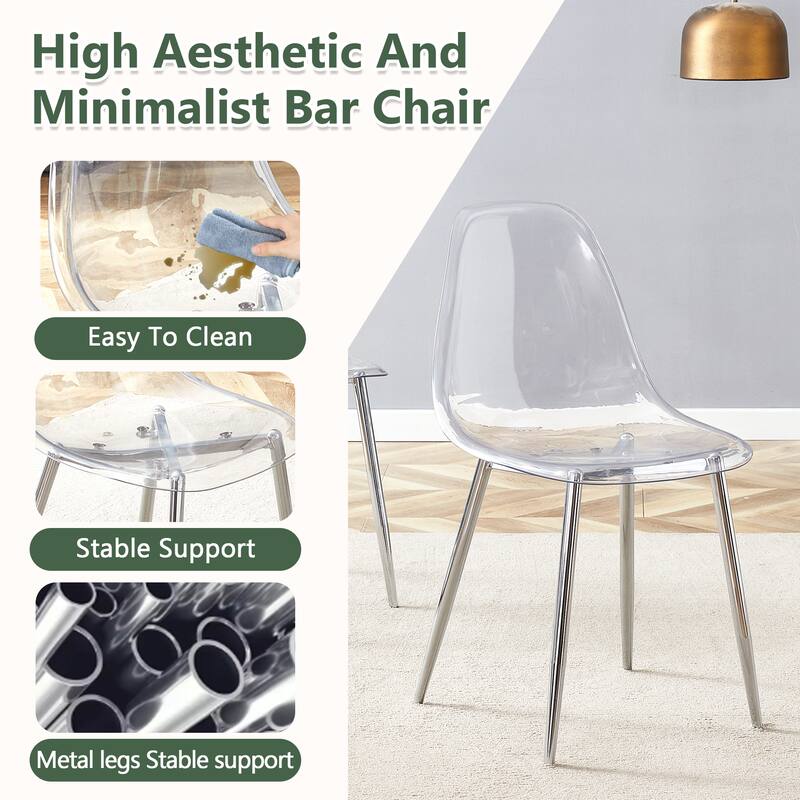 Stylish Ergonomic Dining Chair, Metal Legs
