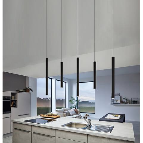Eglo Tortoreto 23.75-inch Matte Black LED Single Tube Pendant