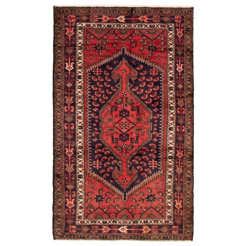 ECARPETGALLERY Hand-knotted Anadol Red Wool Rug - 4'6 x 7'5 - Red - 4'6 x 7'5