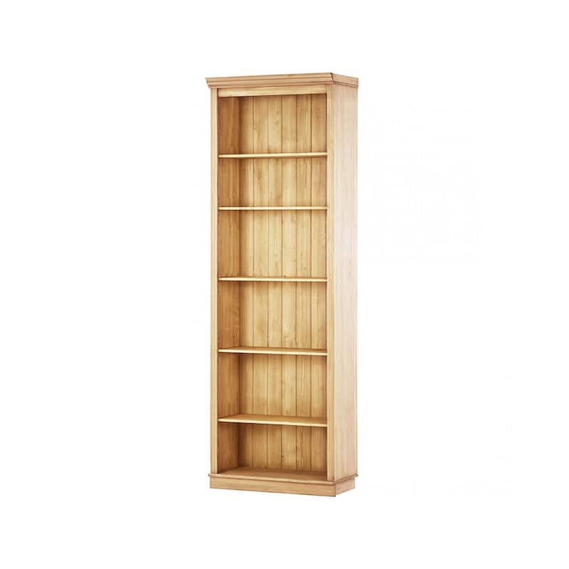 Ren Home Anita Solid Wood Tall 6 Shelf Open Bookcase - Brown