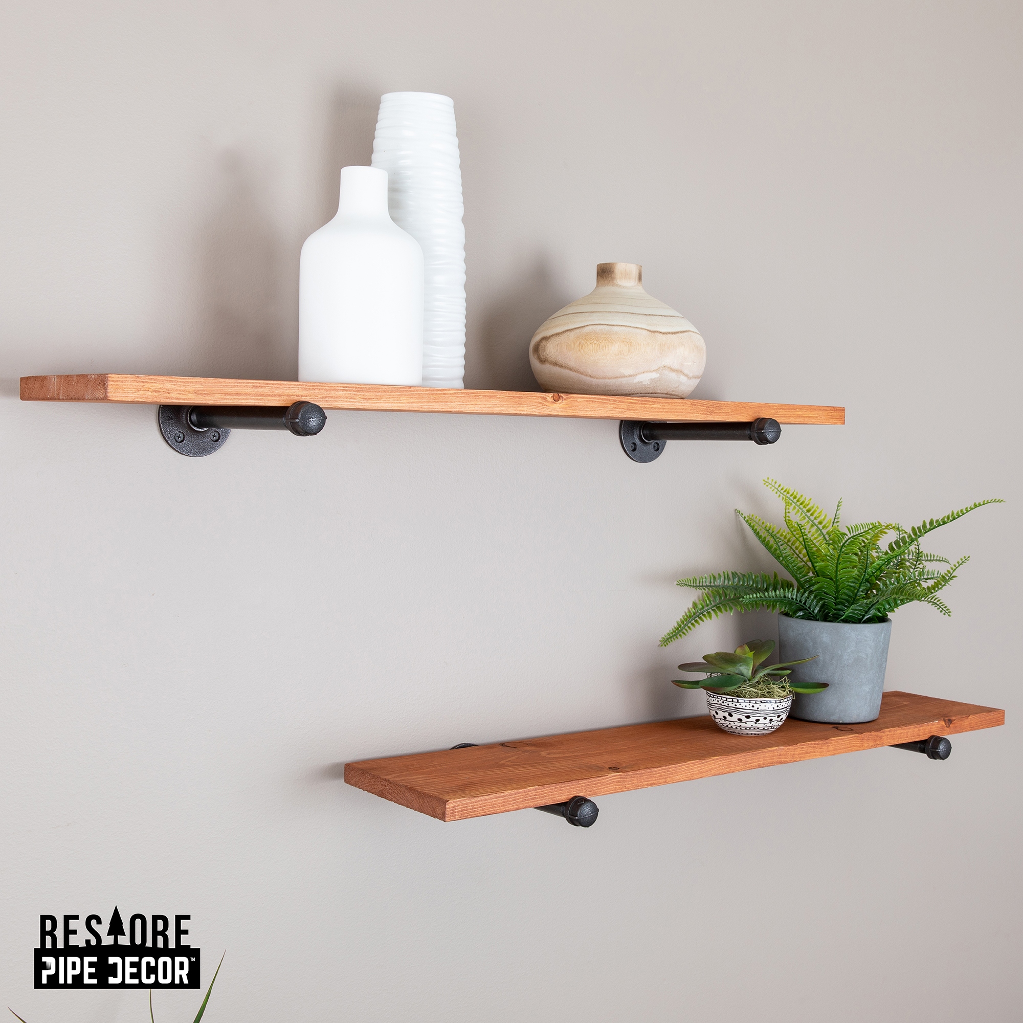 Pipe clearance decor shelves