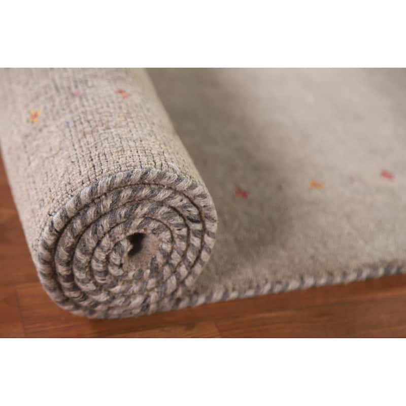 Tribal Gabbeh Beige Runner Rug Handmade Wool Carpet - 2'10"x 9'8"