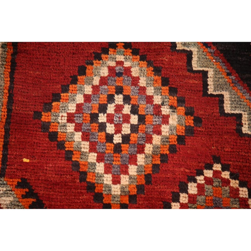 Hand Knotted Oriental 100% Wool Carpet Traditional Tribal Red Lori Area Rug - 8' 11'' X 5' 3''