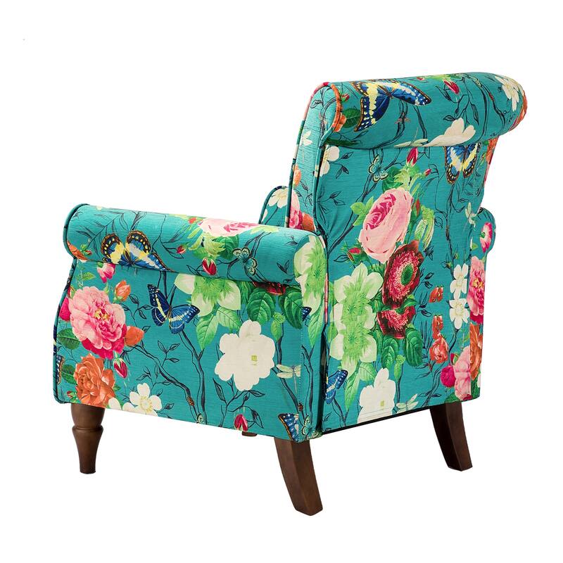 Nyctelius Nailhead Trim Traditional Accent Armchair with Rolled Arms by HULALA HOME