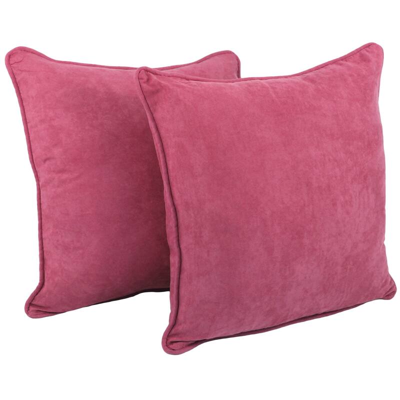 Blazing Needles 25-in. Square Microsuede Throw Pillows (Set of 2) - Bery Berry