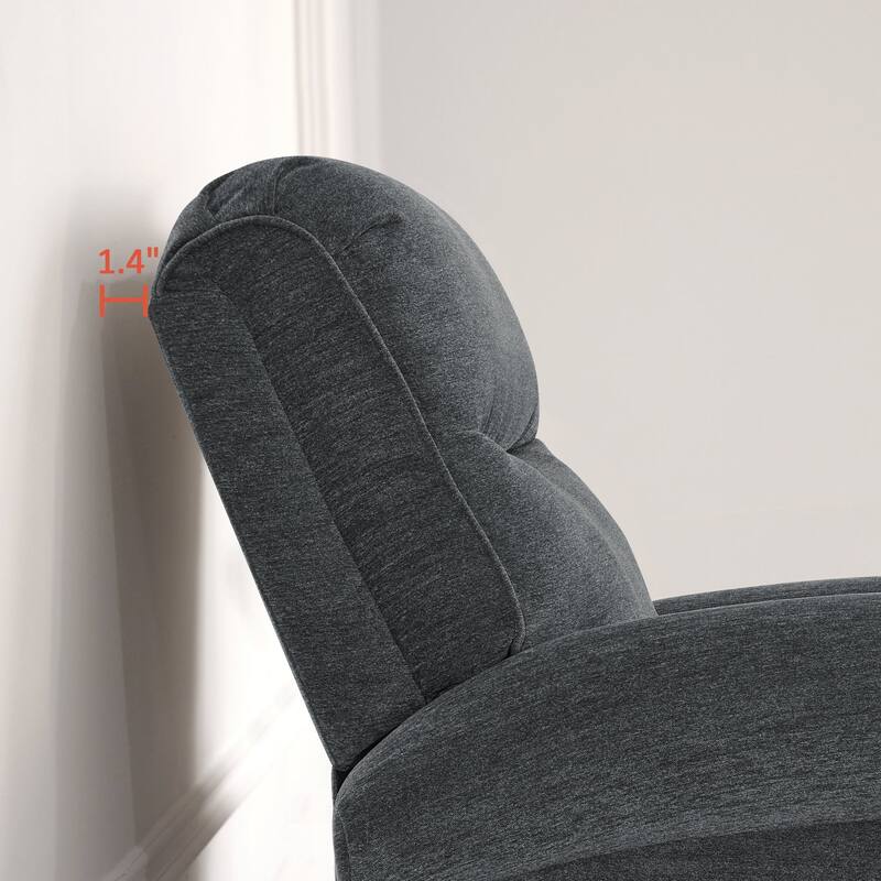 MCombo Power Wall Hugger Recliner Chair for Small Space RV , USB & USB-C Charging Ports, Modern Roll Arm Recliner, Fabric PR630
