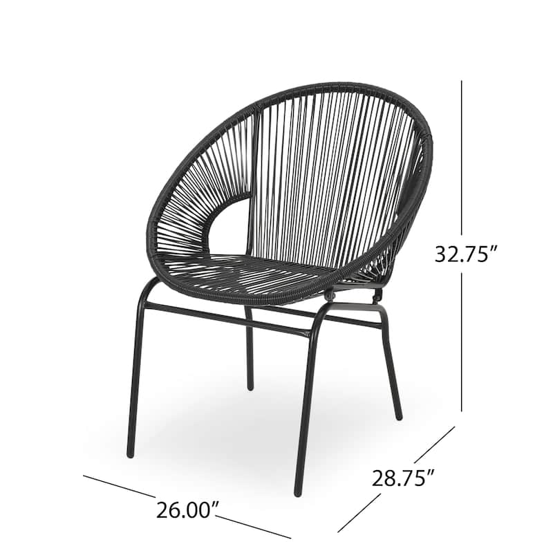 Nusa Outdoor Modern Rattan Club Chair (Set of 2) by Christopher Knight Home