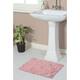 Home Weavers Modesto Collection Absorbent Cotton Machine Washable Bath Rug - 17"x24" - Pink