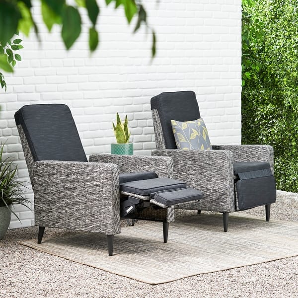 Murdock Outdoor Wicker Outdoor Recliner with Cushion by Christopher