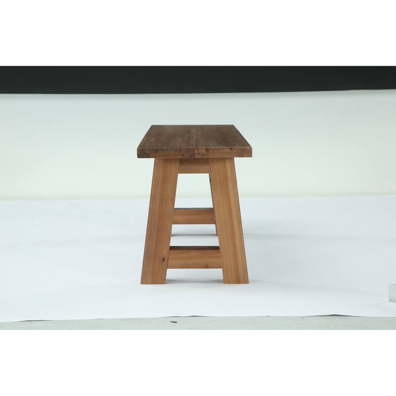55.12 Inch Solid Wood Dining Bench with A-Shaped Legs