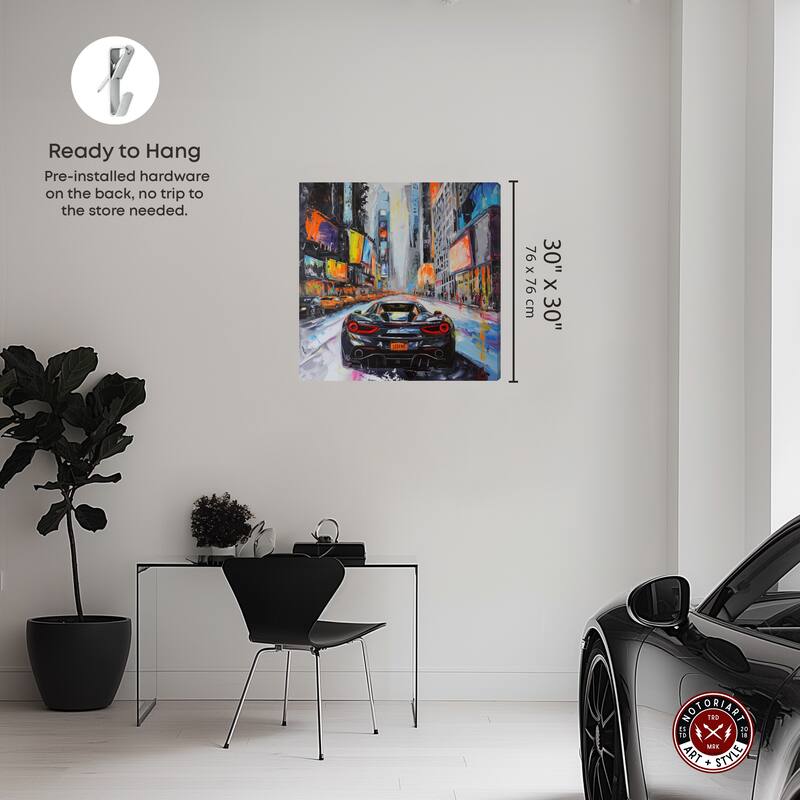 Notoriart Blast The Speakers Gallery Wrapped Car 1 Piece Canvas Wall Art