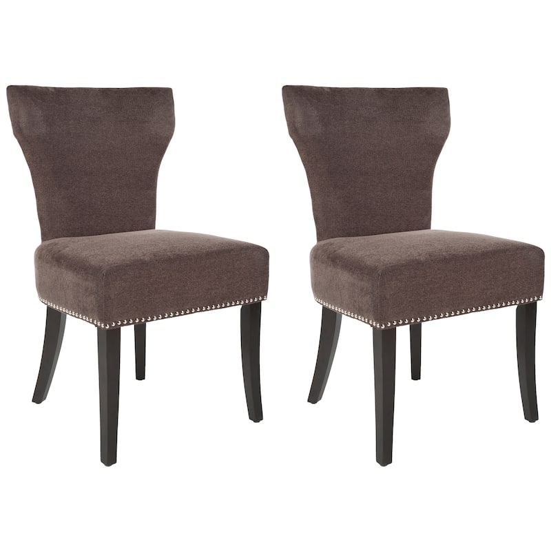 SAFAVIEH Tashina Nailhead Dining Chair (Set of 2) - 23Wx26Dx37H - Espresso