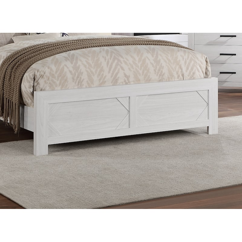 Queen Size MDF Panel Bed with High Headboard and Unique Design