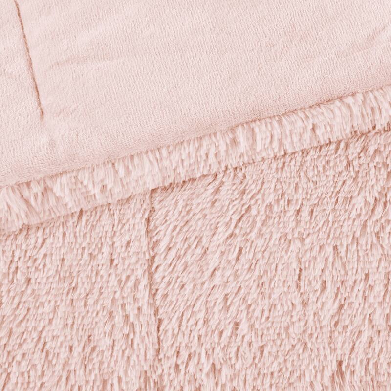 Intelligent Design Leena Shaggy Long Fur Comforter Mini Set