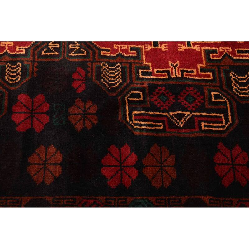 ECARPETGALLERY Hand-knotted Teimani Black, Red Wool Rug - 3'10 x 6'3